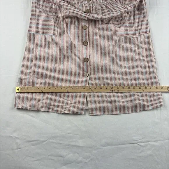 BeBop Spaghetti Strap Linen Button Front Pocketed Midi Dress Women's Size M Pink - Picture 8 of 12